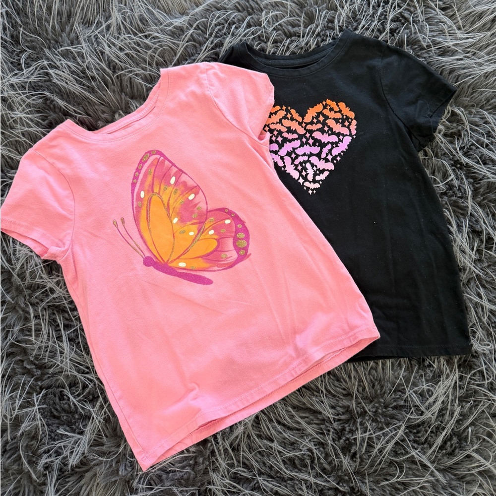 Pair of Girls Cat & Jack Graphic Tees